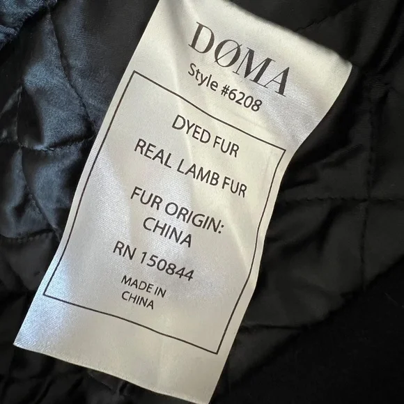 Doma Wool Lamb Fur Black Biker Jacket NWT 6208 - Picture 9 of 11